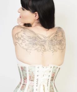 Subculture Corsets & Clothing Celeste Corset In Moss Floral Mesh