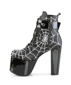 Demonia Torment Web Glow Ankle Booties