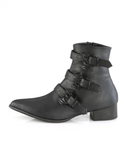 Demonia Gothic Triplet Bat Winklepicker Ankle Boot