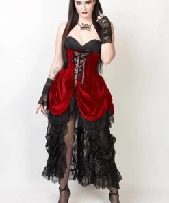 The Corset Company War Of Roses Underbust Corset & Bustle Skirt In Velvet Corsets 9 The Corset Company War Of Roses Underbust Corset & Bustle Skirt In Velvet Corsets