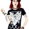 Restyle Three-Headed Cat T-Shirt Gothic