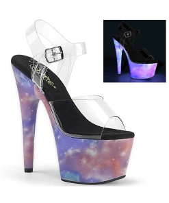 Pleaser Shoes Adore 708 Pastel Sky Glow Heels