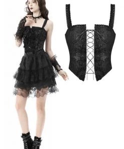 Dark In Love Gothic Black Garden Corset Top