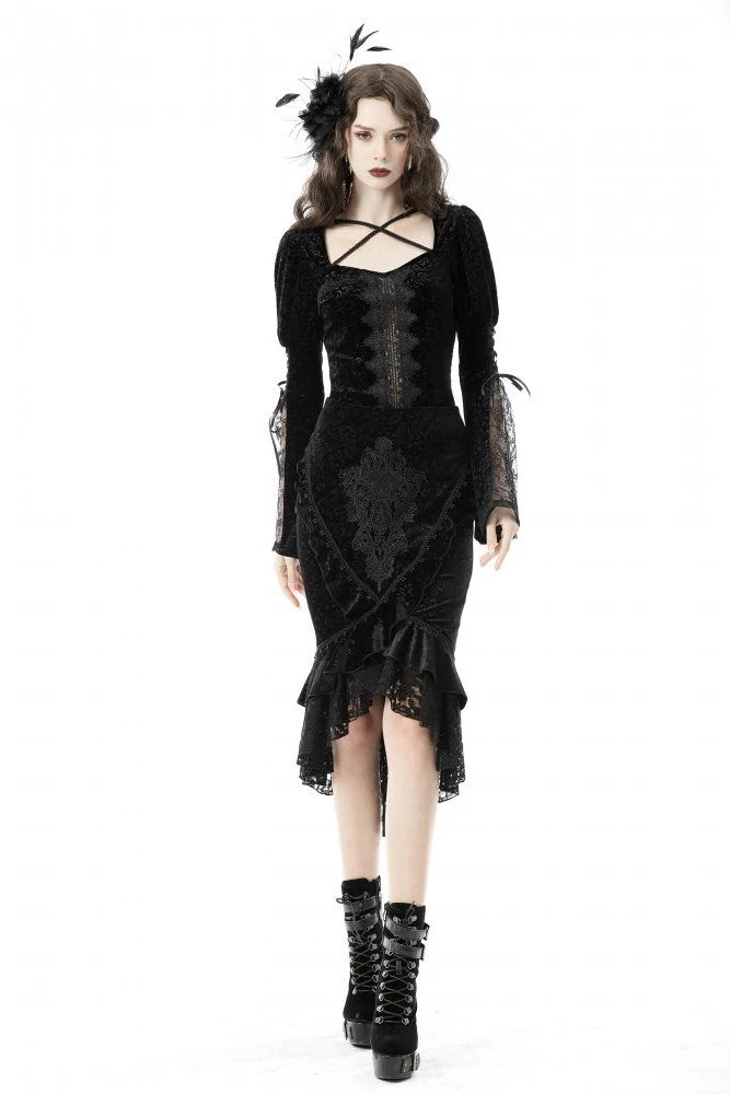 Dark In Love Gothic Miss Ernestine Fishtail Skirt 3 Dark In Love Gothic Miss Ernestine Fishtail Skirt