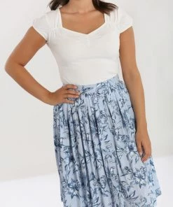 Hell Bunny Pinup Blue Birds Skirt