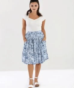 Hell Bunny Pinup Blue Birds Skirt