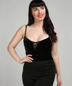 Collectif Xia Velvet Tank Top Gothic