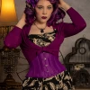 MAK Pinup Marianne's Bolero Cardigan In Violets