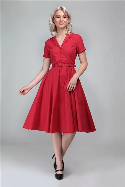 Collectif Caterina Plain Swing Dress Pinup 1 Collectif Caterina Plain Swing Dress Pinup