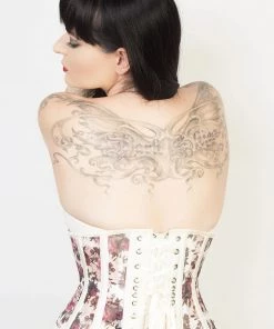 Subculture Corsets & Clothing Celeste Corset In Mauve Floral Mesh 6 Subculture Corsets & Clothing Celeste Corset In Mauve Floral Mesh