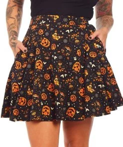 Sourpuss Gothic Classic Halloween Skater Skirt