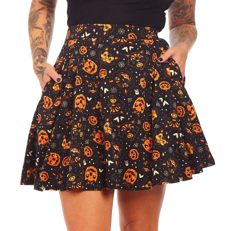 Sourpuss Gothic Classic Halloween Skater Skirt 2 Sourpuss Gothic Classic Halloween Skater Skirt