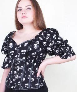 The Corset Company Creature Skulls Quarter-Sleeve Overbust