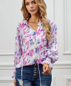 Dear Lover Flowy Floral Blouse Pinup 7 Dear Lover Flowy Floral Blouse Pinup