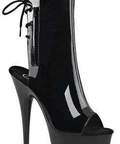 Pleaser Delight 1018 Heel In Patent Black Gothic