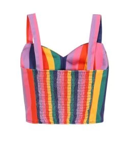 Bright & Beautiful Fanny Rainbow Wishes Stripe Top Pinup 7 Bright & Beautiful Fanny Rainbow Wishes Stripe Top Pinup
