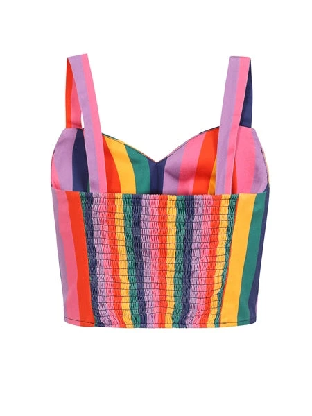 Bright & Beautiful Fanny Rainbow Wishes Stripe Top Pinup 3 Bright & Beautiful Fanny Rainbow Wishes Stripe Top Pinup
