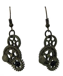 Western Fashion Geared Up Steampunk Earrings