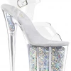 Pleaser Flamingo Holographic Glitter-Filled 8" Heels Shoes
