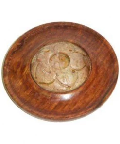 Not Specified Home Decor Wood & Soapstone Incense Tray