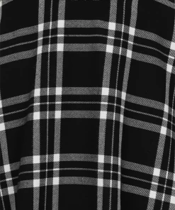 Hell Bunny Islay Plaid 50's Skirt In Black Pinup