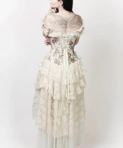 Not Specified Lachie Corset Dress In Elegant Floral Velvet Victorian