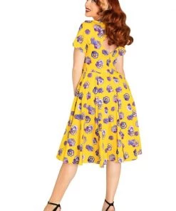 Miss Lulo Pinup Traci Violet Orchid Swing Dress