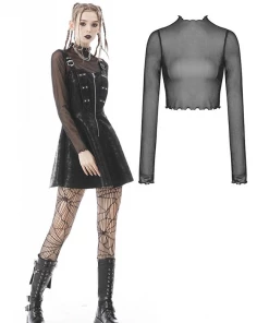 Dark In Love Nina Transparent High-Neck Top Gothic