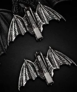 Restyle Gothic Obsidian Bat Hair Clips - Pair
