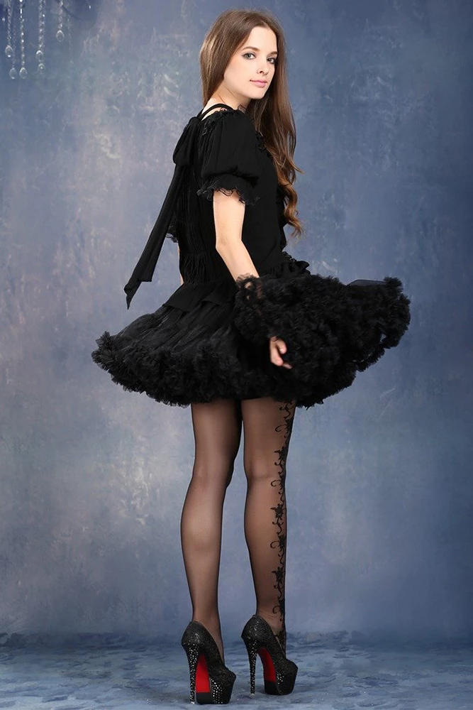 Dark In Love Gothic Black Lolita Pettiskirt 3 Dark In Love Gothic Black Lolita Pettiskirt