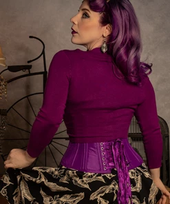 MAK Pinup Marianne's Bolero Cardigan In Violets
