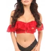 Daisy Corsets Sugarbabe Lace Off-Shoulder Bustier In Red