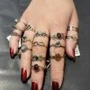 Not Specified Classic Sterling Silver Rings Gothic