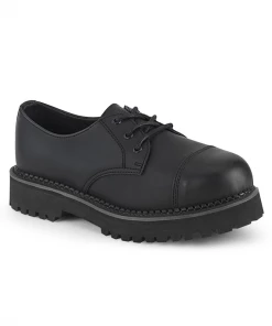 Demonia Unisex Gothic Riot Oxford Platforms In Black Vegan Leather