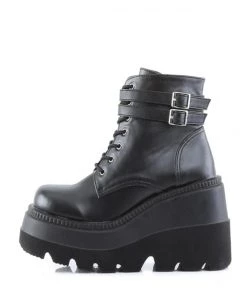 Demonia Shaker 52 Platform Boots In Vegan Leather Shoes