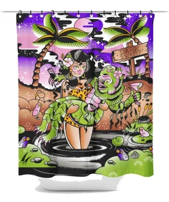 Sourpuss Home Decor Dark Swamp Shower Curtain