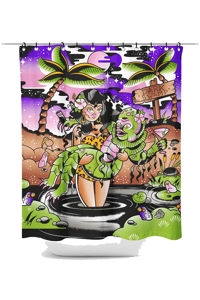 Sourpuss Home Decor Dark Swamp Shower Curtain 1 Sourpuss Home Decor Dark Swamp Shower Curtain