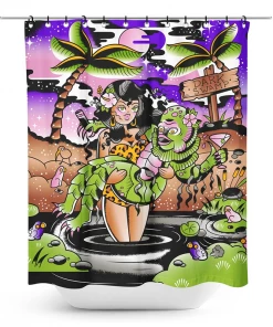 Sourpuss Home Decor Dark Swamp Shower Curtain