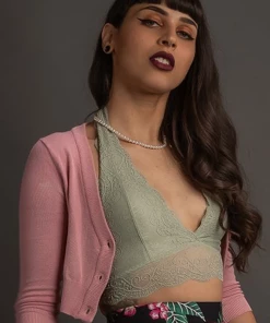 MAK Pinup Marianne's Bolero Cardigan In Violets