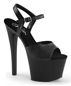 Pleaser Shoes Sky 309 Platform 7" Heels In Matte Black