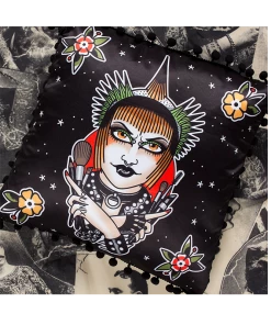 Sourpuss Retro Spooky Throw Pillow Home Decor