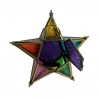 Not Specified Home Decor Iron & Multicolor Glass Star Lantern