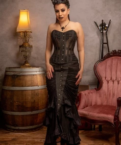 Subculture Corsets & Clothing Sundown Saloon Skirt In Midnight