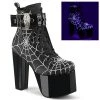Demonia Torment Web Glow Ankle Booties