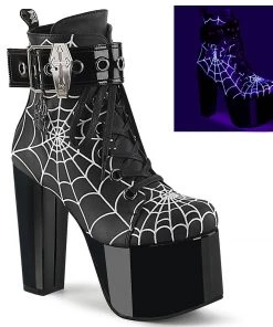 Demonia Torment Web Glow Ankle Booties