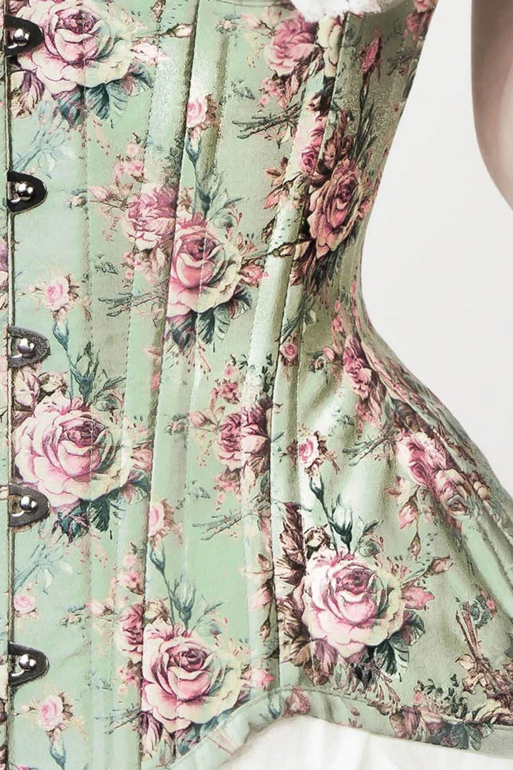 Subculture Corsets & Clothing Versailles Corset In Moss Floral 4 Subculture Corsets & Clothing Versailles Corset In Moss Floral