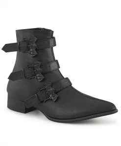 Demonia Gothic Triplet Bat Winklepicker Ankle Boot