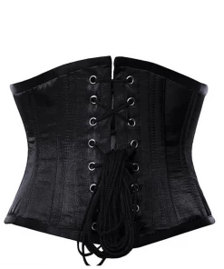 Subculture Corsets Waspie Corset In Black Satin